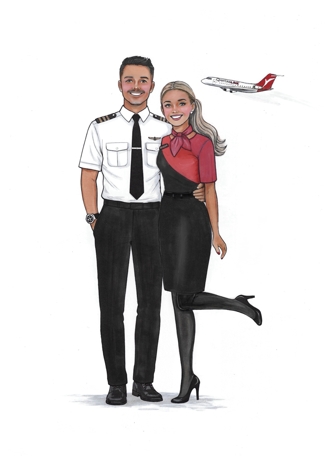 Custom illustration 2 people