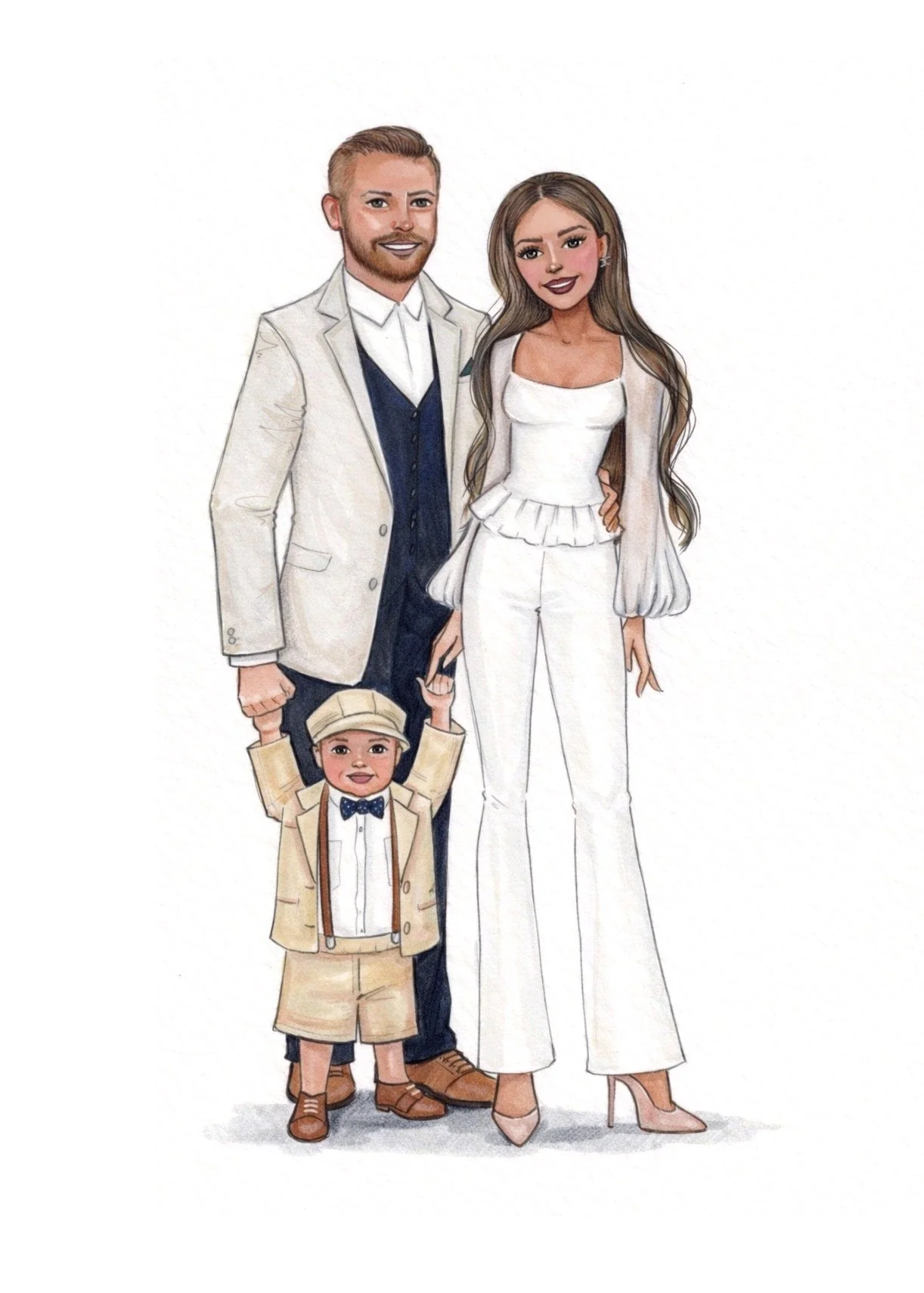 custom illustration 2 people - add on 1 infant