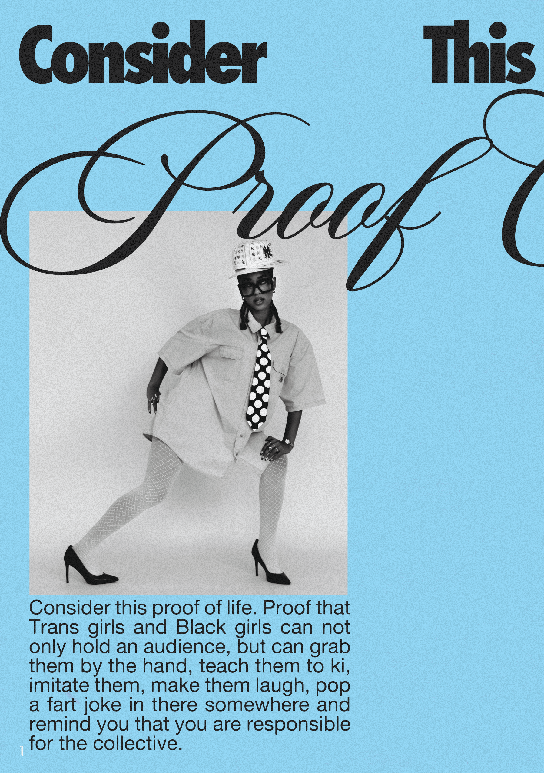 Sistren ZIne Consider this proof of life page 1 Graphic Design by Coco 