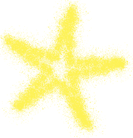 Yellow starfish on a black background.