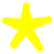 Yellow starfish icon on a white background.