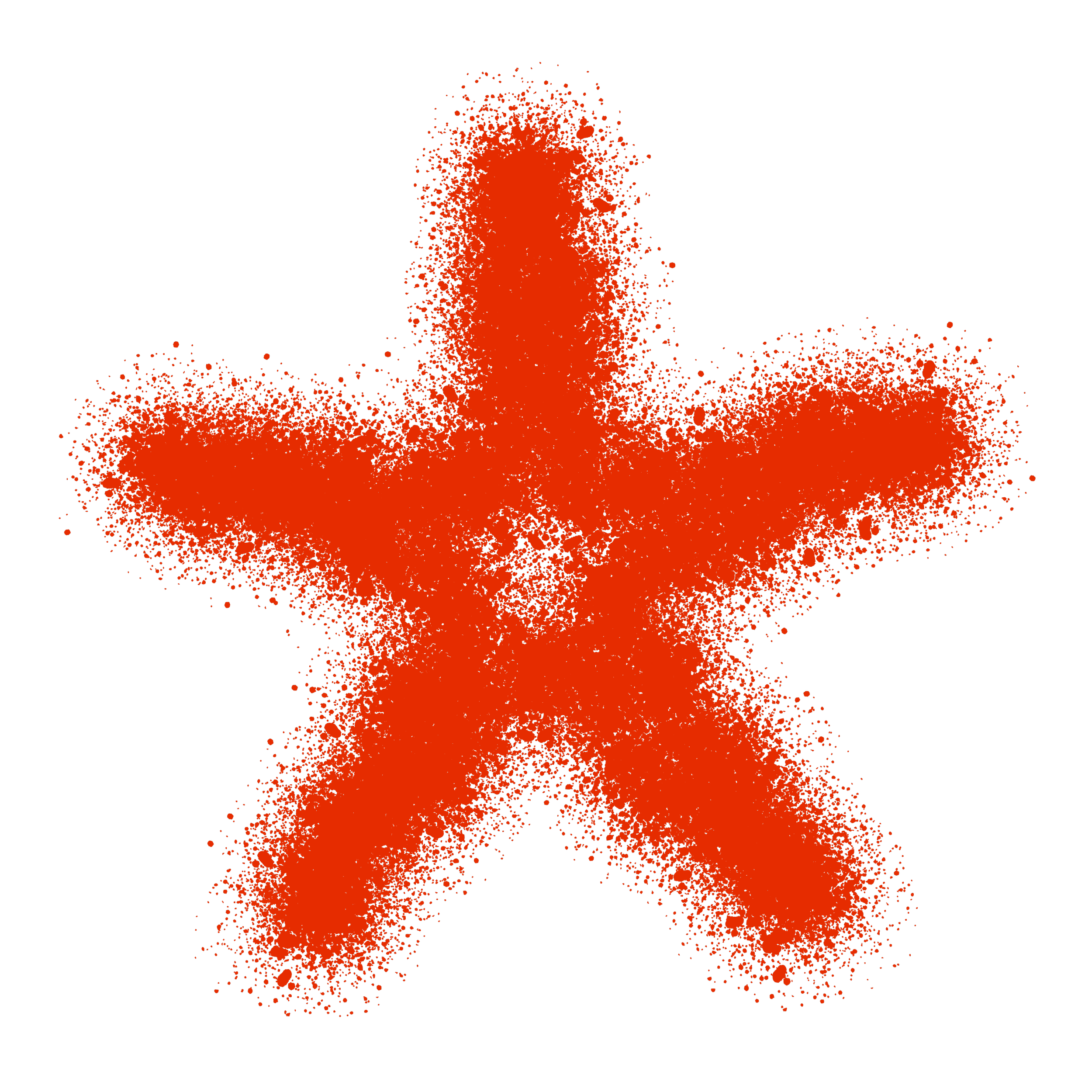 Red blood splatter pattern on black background.