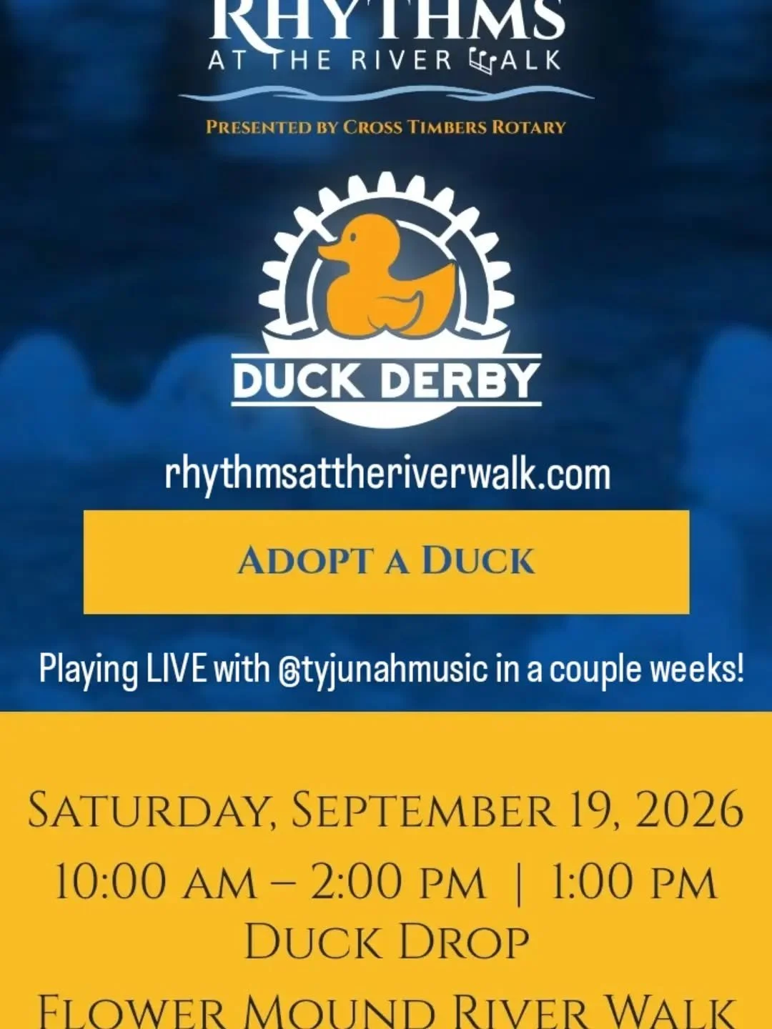 Super stoked to play Rhythms at the River Walk in Flower Mound on September 19!
@tyjunahmusic @jake_jankas31 and the rest of us will definitely be hanging for a while on Saturday.
We're using this gig to get professional video and audio recorded, whi