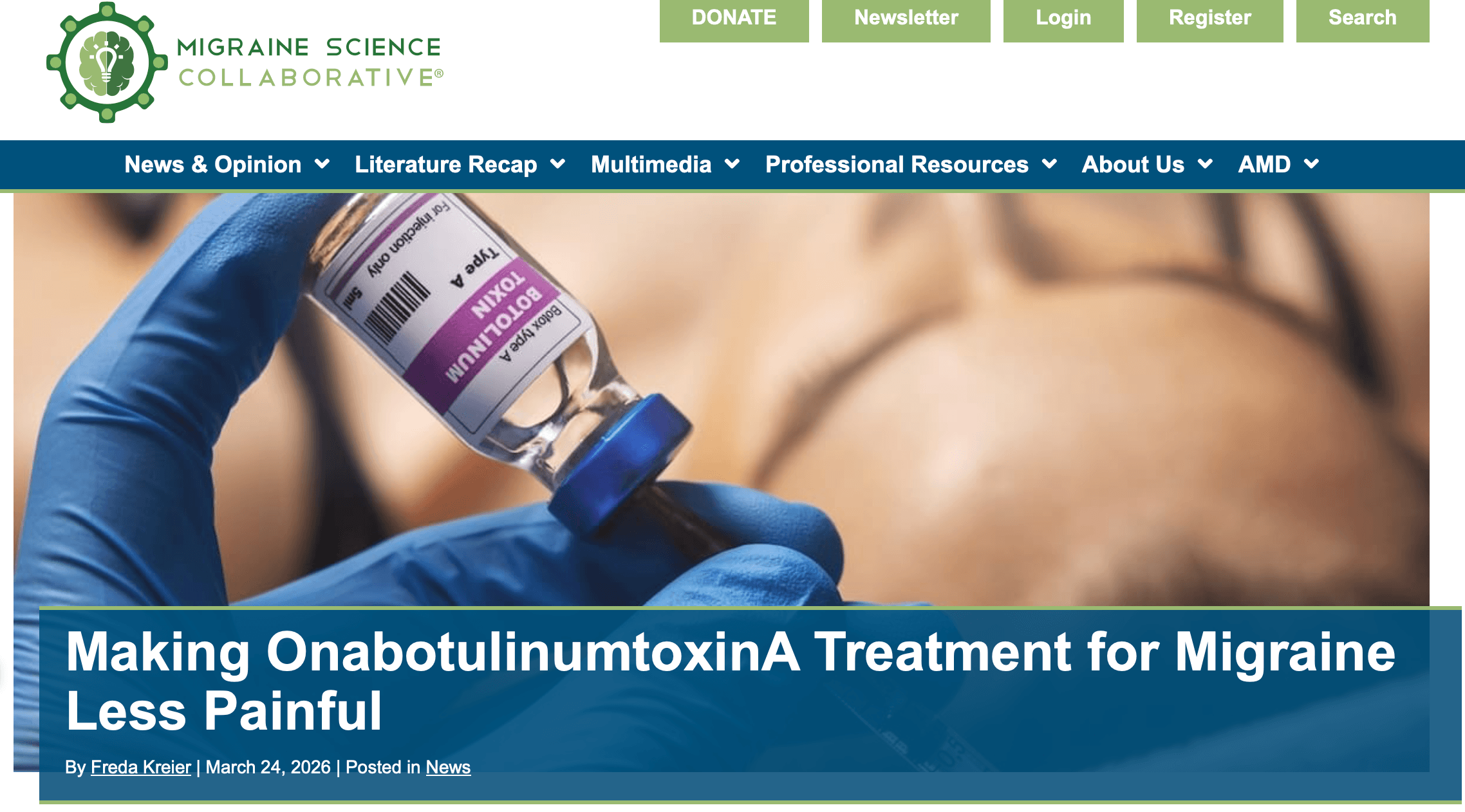 Dr Nan Cheng's interview with the migraine science collaborative about making botox treatments less painful for patients
