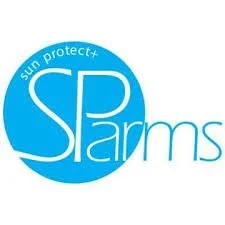 Logo for Sun Protection Sprams with a blue circle and stylized white lettering.