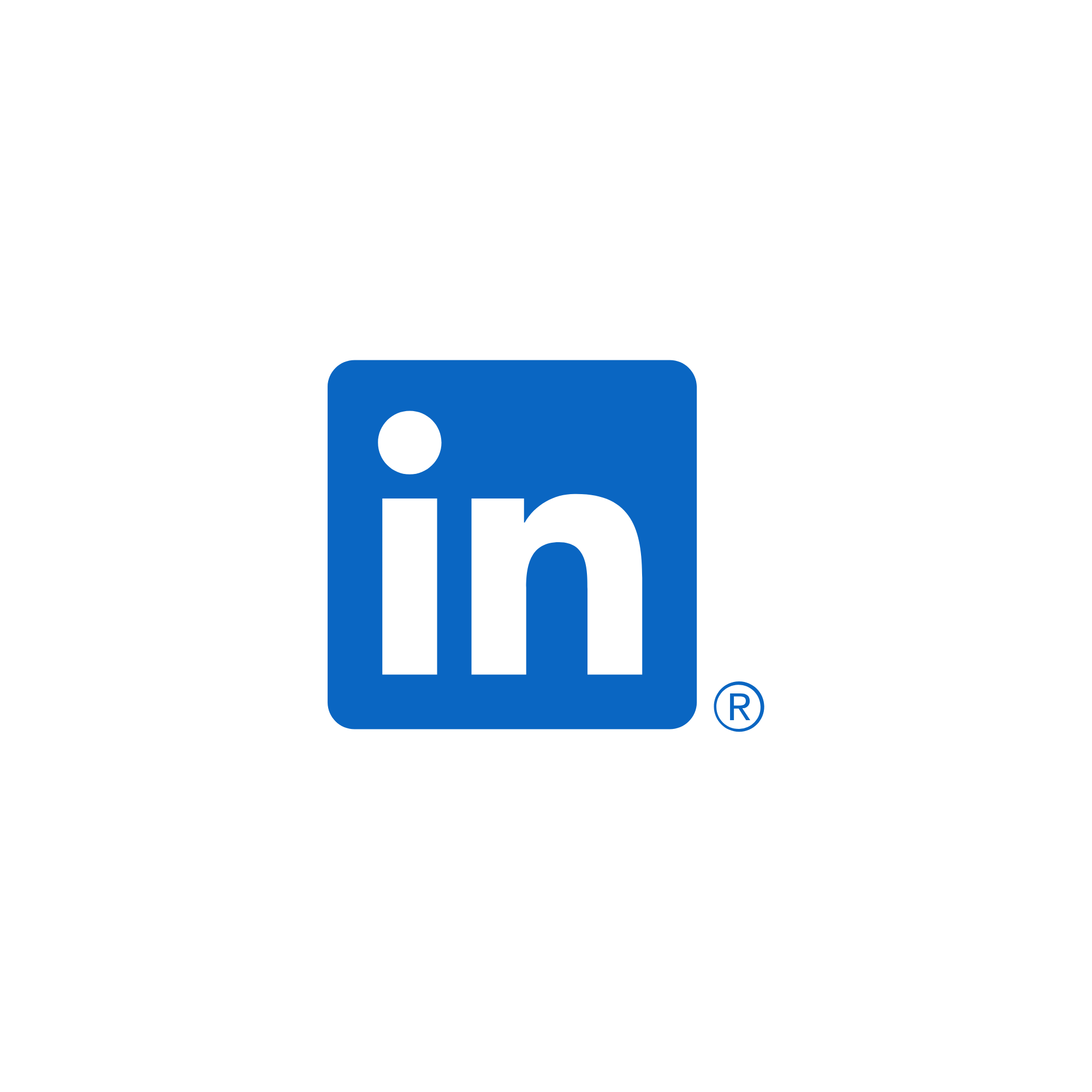 LinkedIn logo with blue square and white lowercase letters 'in'