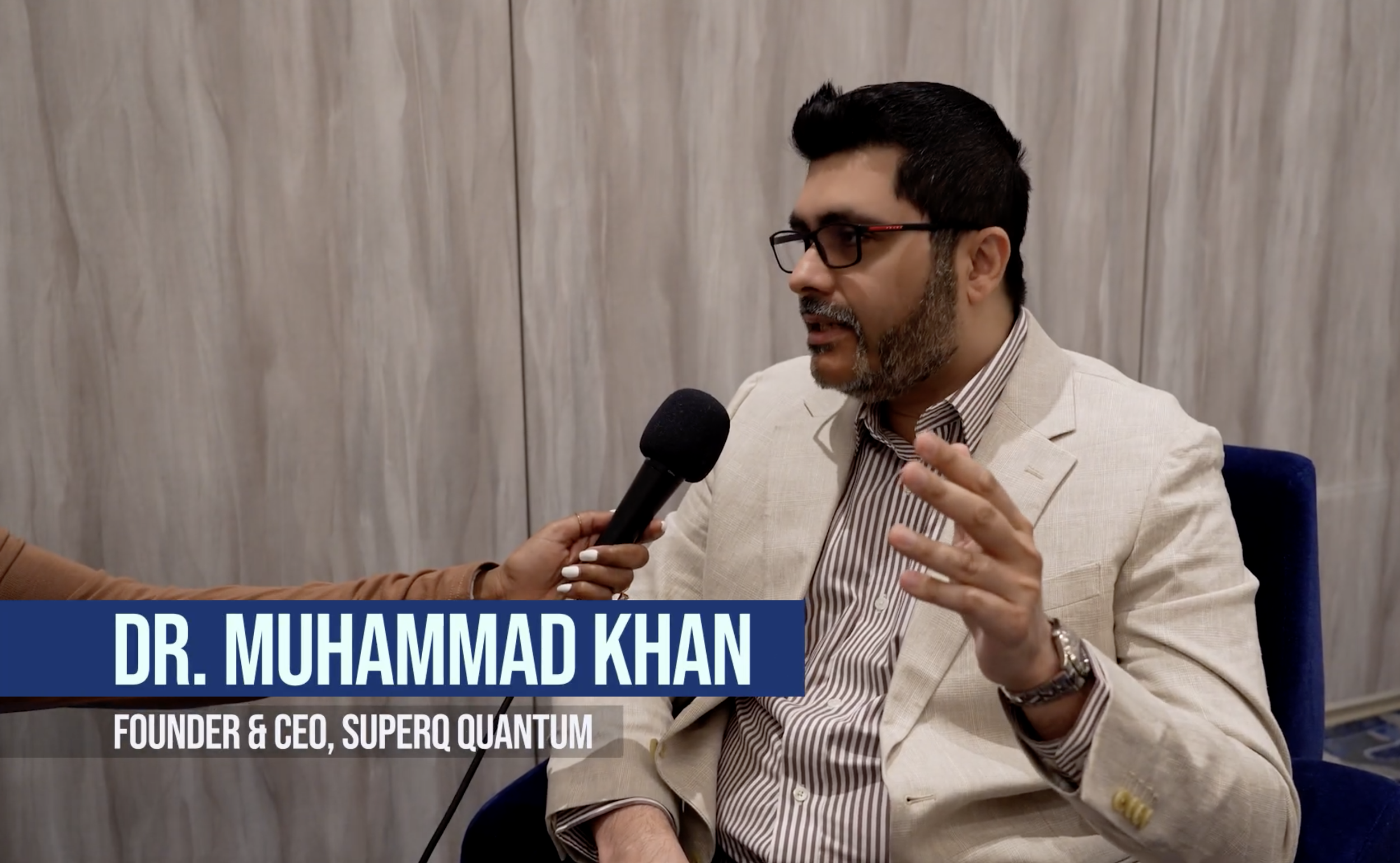 Dr. Muhammad Khan being interviewed for Bloomberg