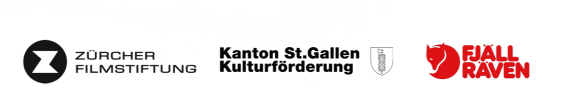 Logos von Zürcher Filmstiftung, Kanton St. Gallen Kulturförderung, einer stadtbezogenen Wappen und Föhl Raben.