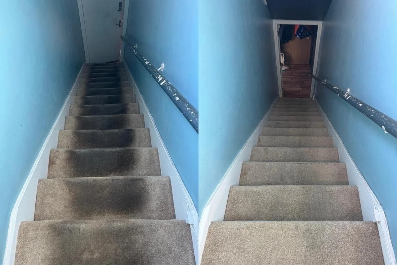 Deep carpet cleaning results in Blackpool home with visible improvement in cleanliness and colour