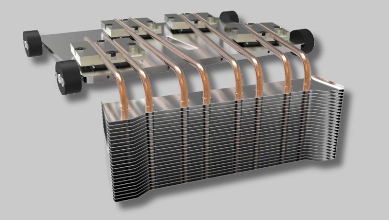 Elinter aktive Gerätekühlung mit heatpipe und Peltier Elemente
