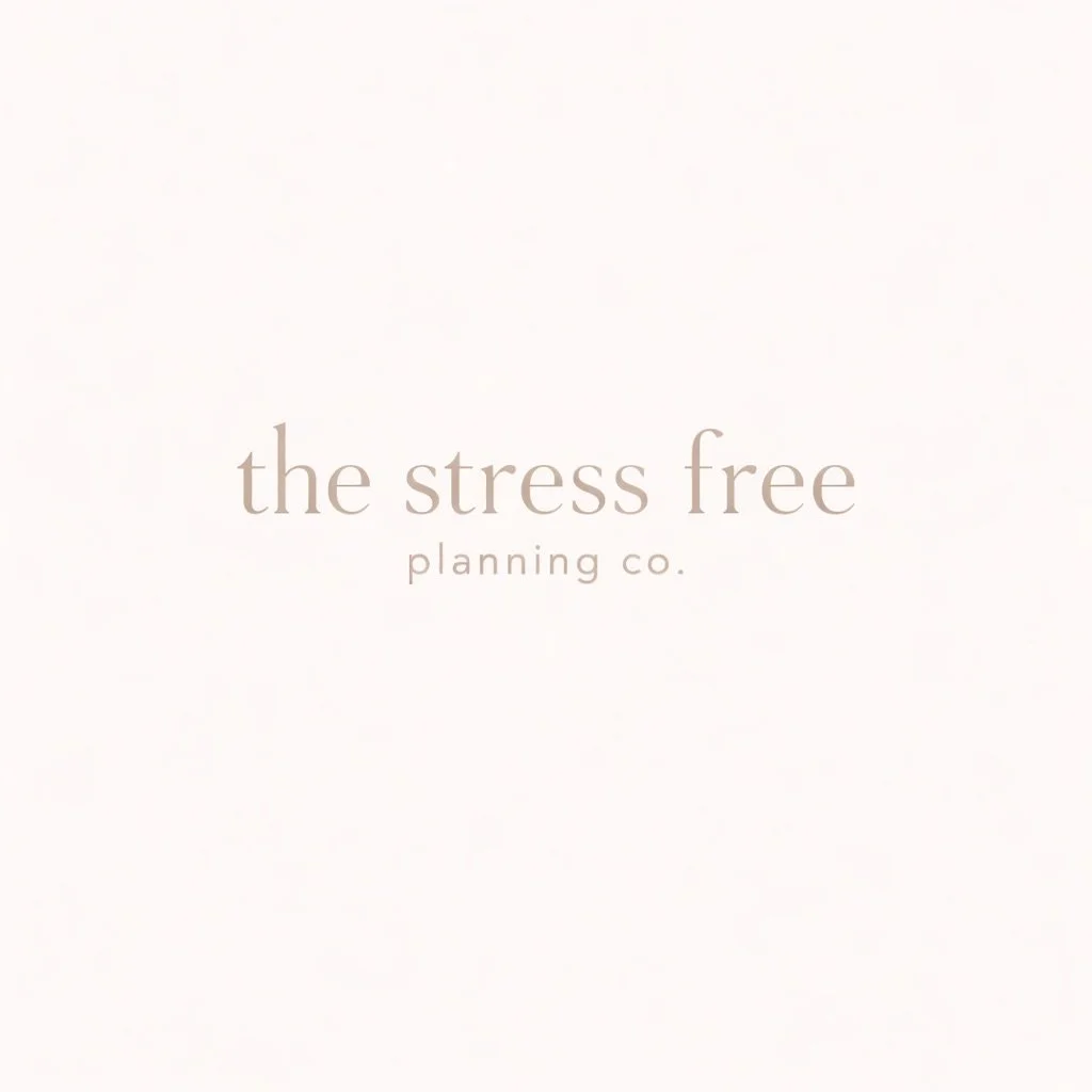 Logo for the stress free planning co.