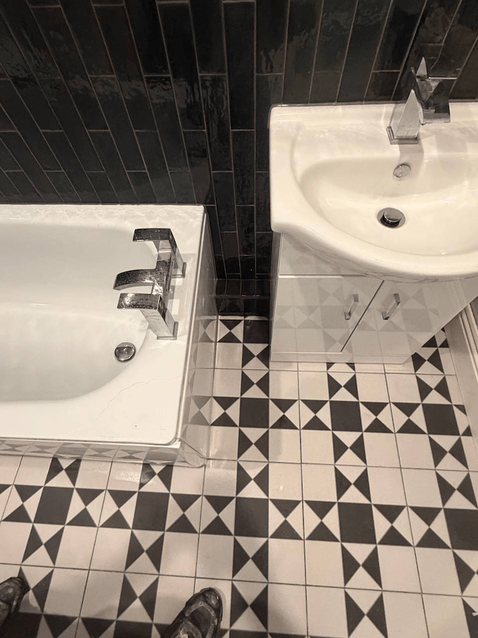 Patterned floor tiles BS3 Bristol bathroom