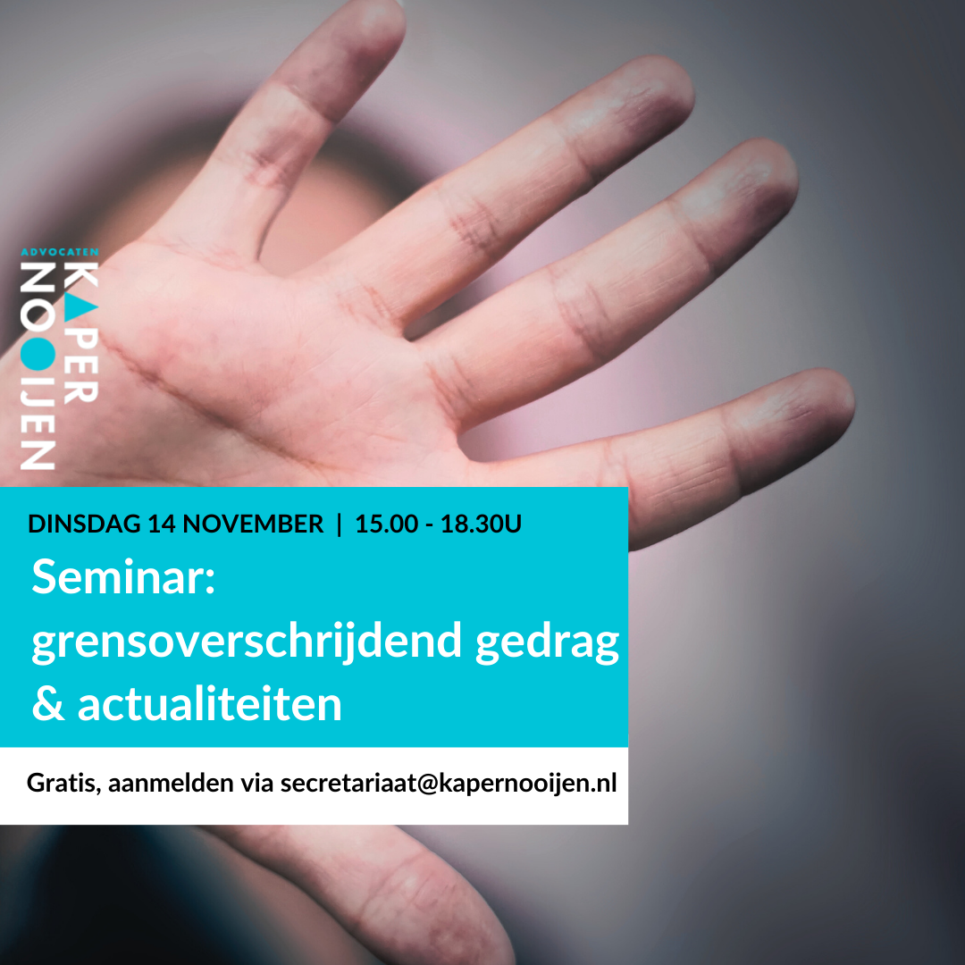 Dinsdag 14 november: Ongewenst gedrag op de werkvloer en actualiteiten arbeidsrecht