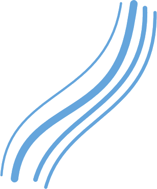 Illustration of three wavy blue lines of varying shades.