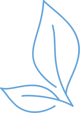 Line drawing of three leaves with pointed tips and prominent veins.