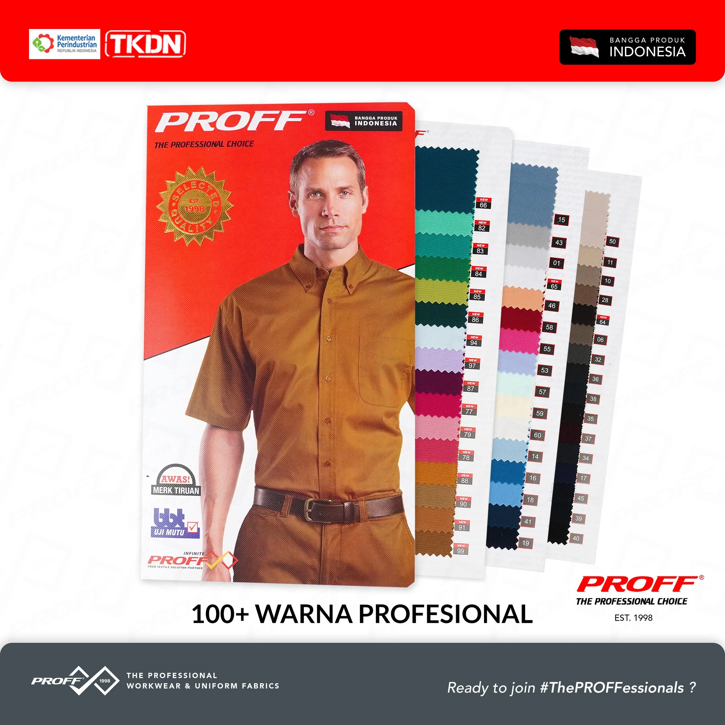 Bahan kain PROFF The Professional Choice.