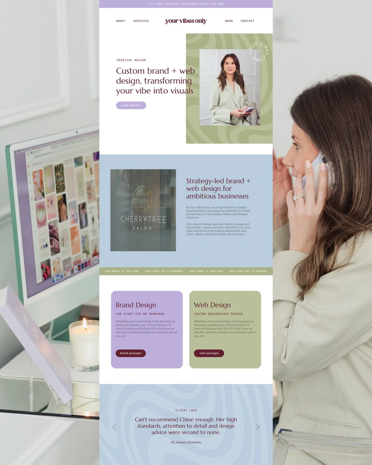 ✨Your brand is more than visuals - it&rsquo;s a feeling, a presence, a vibe that&rsquo;s entirely yours!✨

At Your Vibes Only, I create intentional brand + web designs that capture who you are and translate it into something people can feel and conne