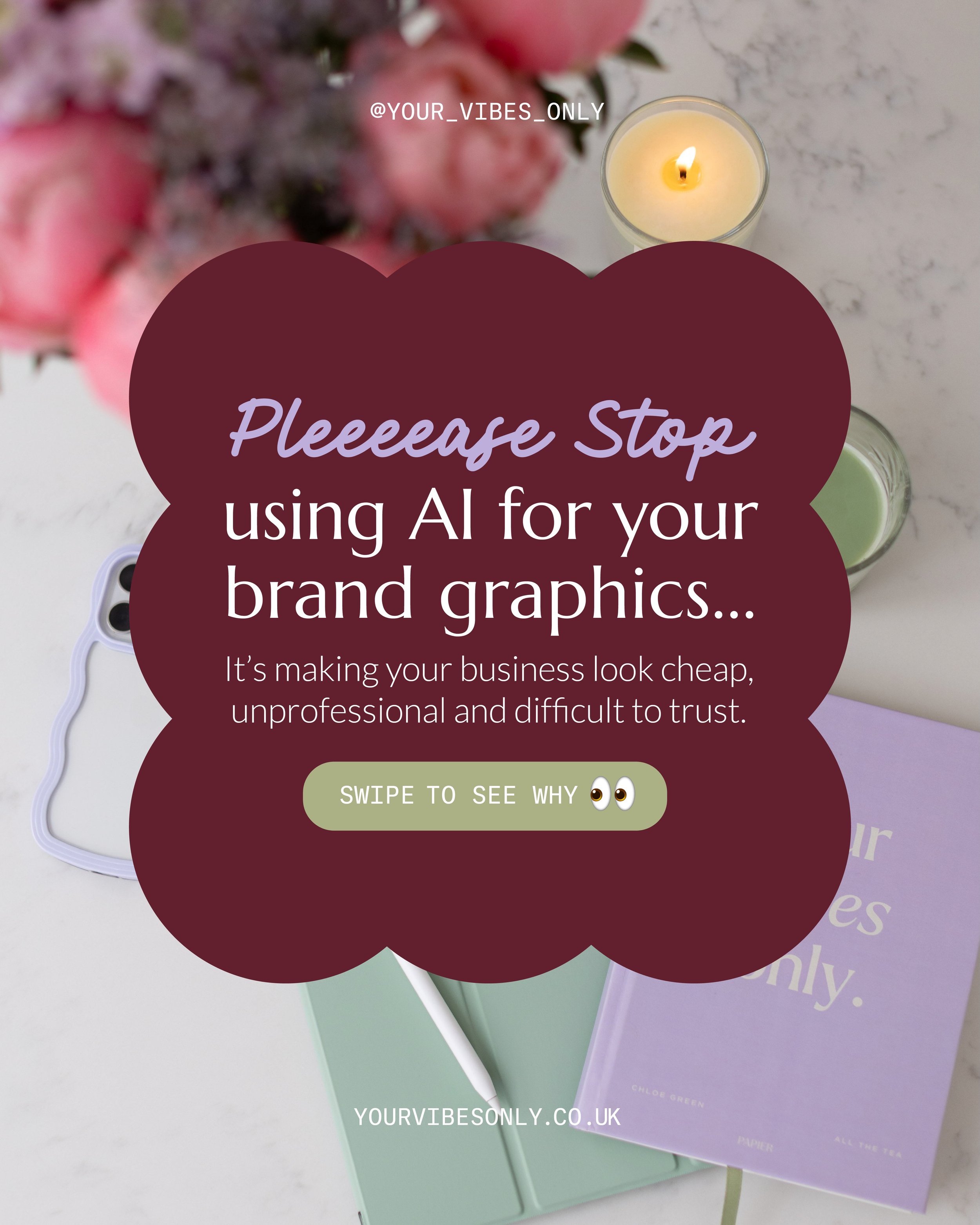 This post might ruffle a few AI-generated feathers, but here&rsquo;s my honest thoughts on the ChatGPT graphics that are currently flooding my (once pretty) social feed 🫠

Your business should be recognisable and uniquely yours. No AI tool is going 