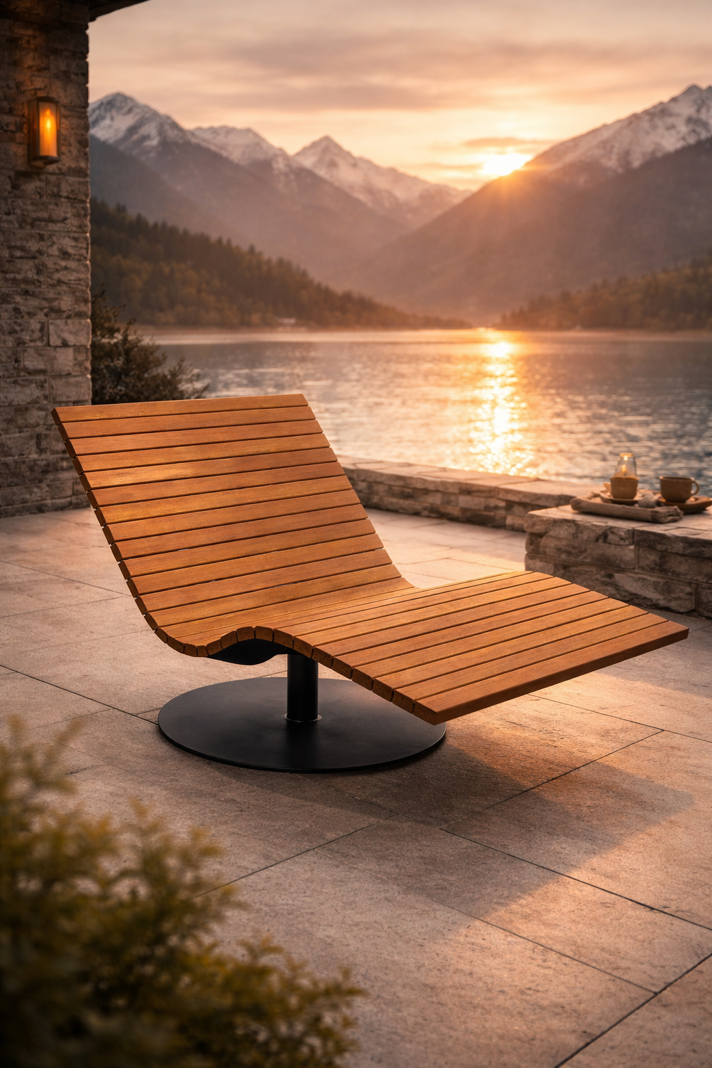 Royal Teak Outdoor-Liege für Hotels und Spa – exklusive Holzliege mit warmem Teakholz für luxuriöse Außenbereiche