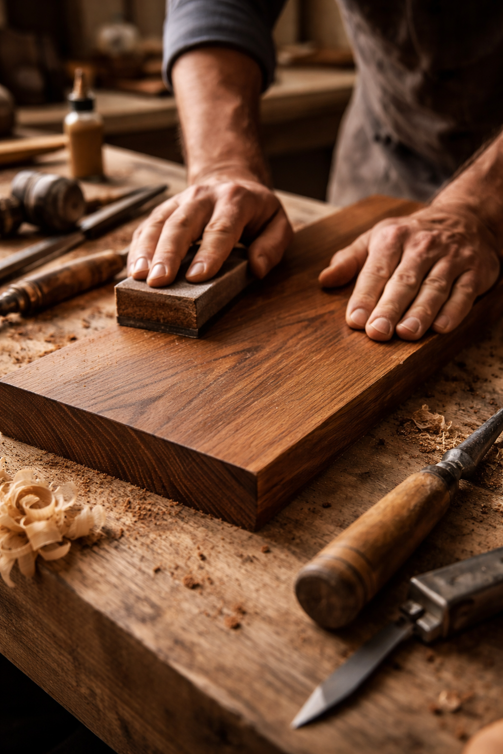 Detailaufnahme hochwertiger Holzoberfläche einer Outdoor-Liege – präzise Verarbeitung und natürliche Materialien