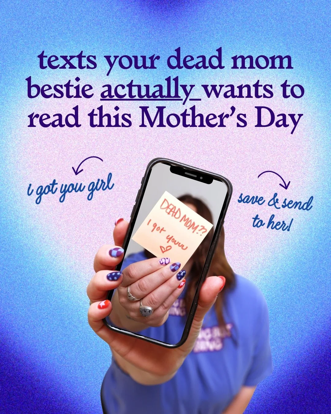 the 4th text is my fav 💬

I shared a reel about things dead mom girlies do NOT want to hear on Mother&rsquo;s Day. The comments popped off most of them asking &ldquo;so what do we say then?&rdquo;

here you go babe 🫶🏼

and if you want to join some