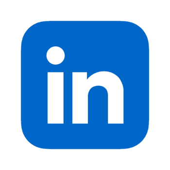 LinkedIn logo with a blue square background and white lowercase 'in'