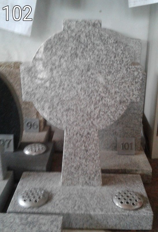 Silver Grey Cross On Base With Two Vases