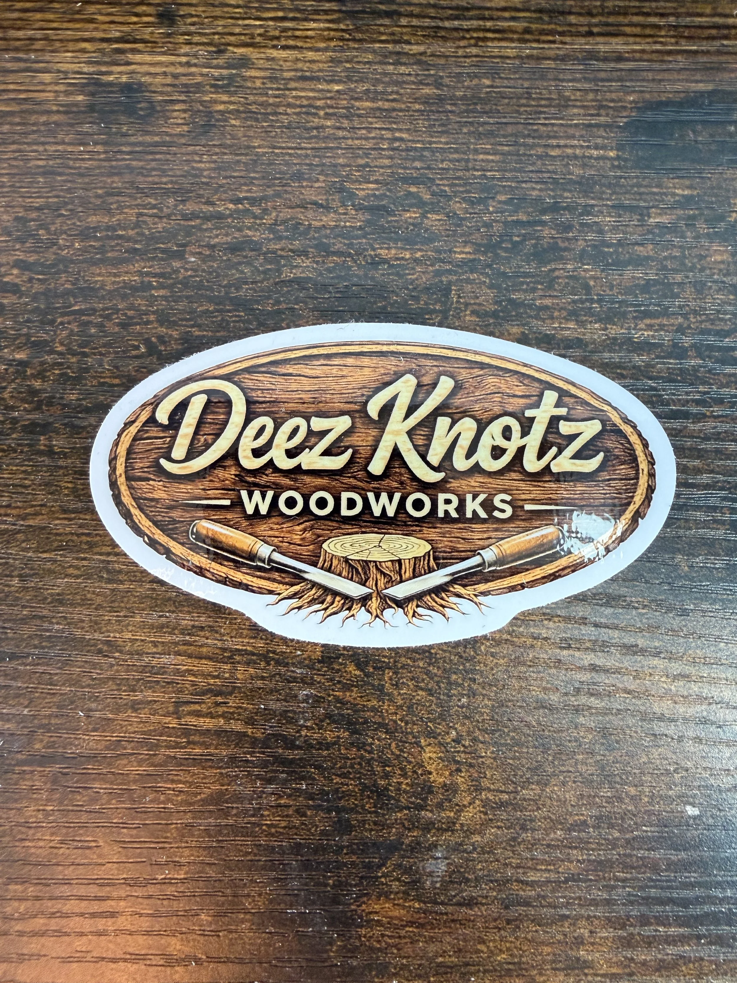 🪵 Deez Knotz Woodworks – 3” Gloss Logo Sticker