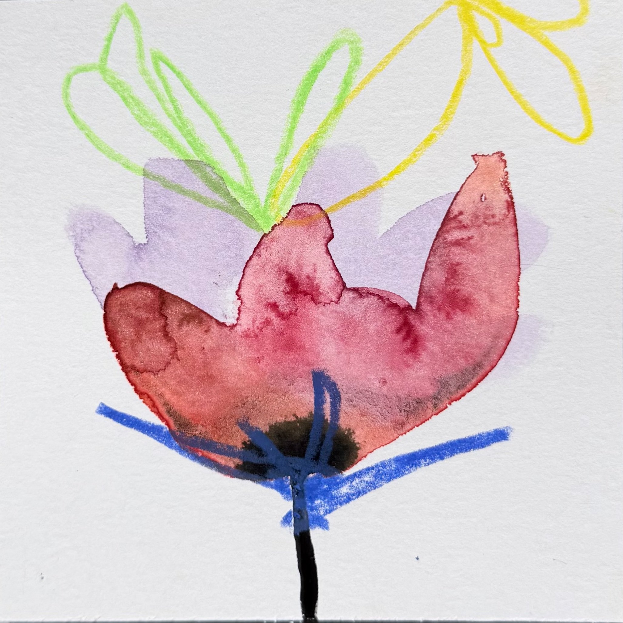 07_abstrakte-blume_rot_karte_oelkreide-aquarell-farbstift-auf-papier_c_tina-berger_2026_quadrat.jpeg