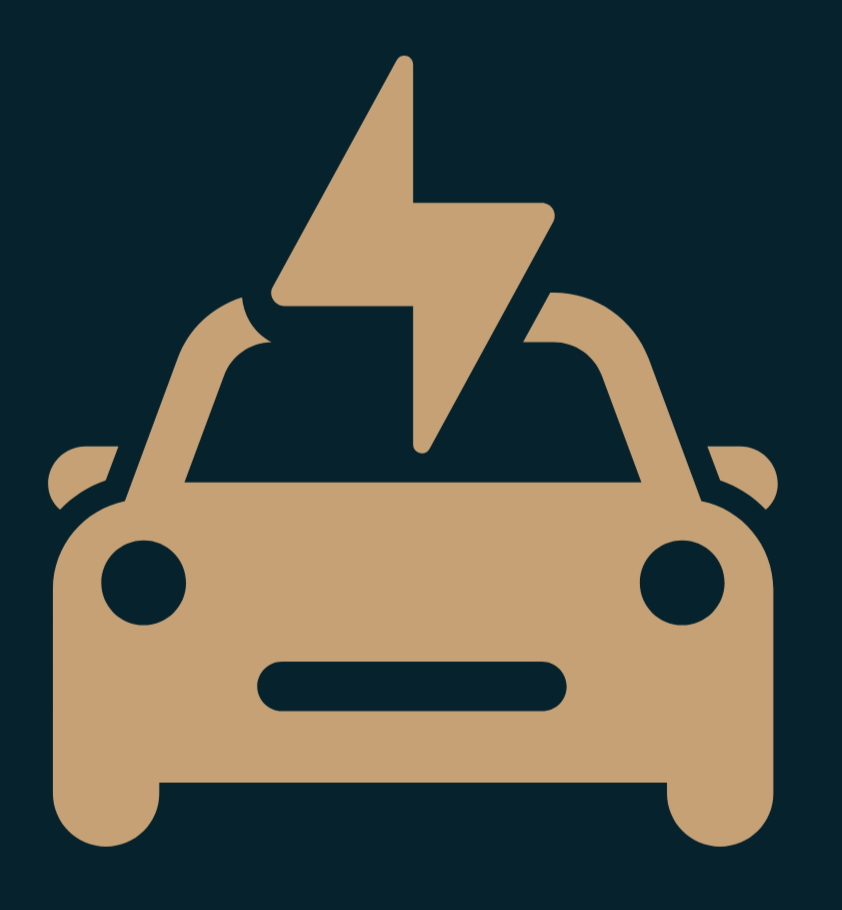 Icon of a car with a lightning bolt above it, indicating a charging or electrical issue.