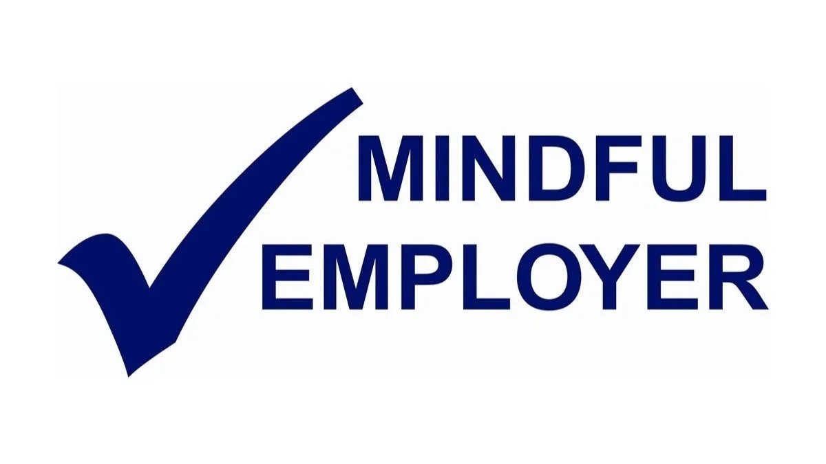 A blue checkmark next to the text 'MINDFUL EMPLOYER' in bold, uppercase letters.