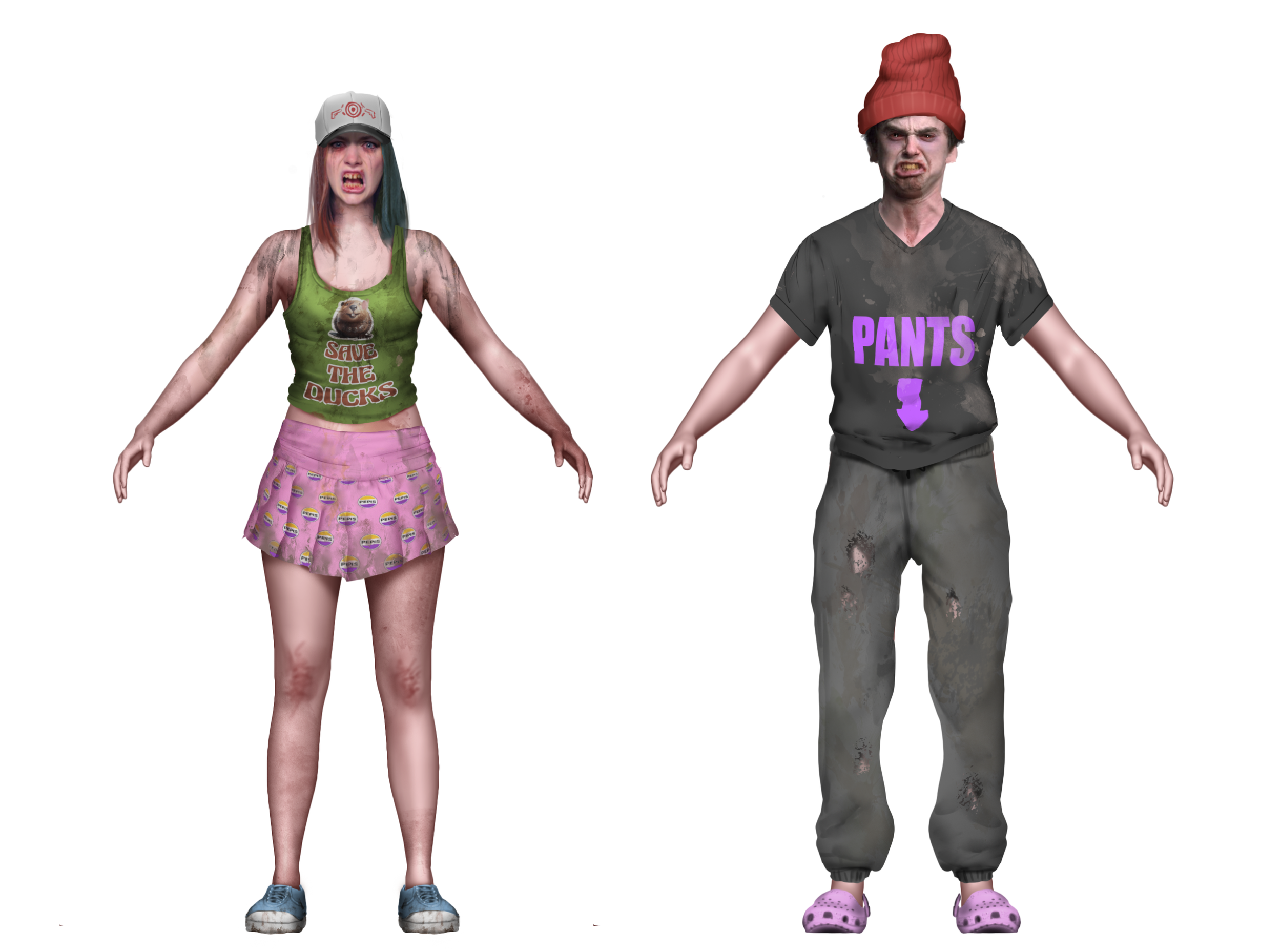 Concept art of brain rot zombies