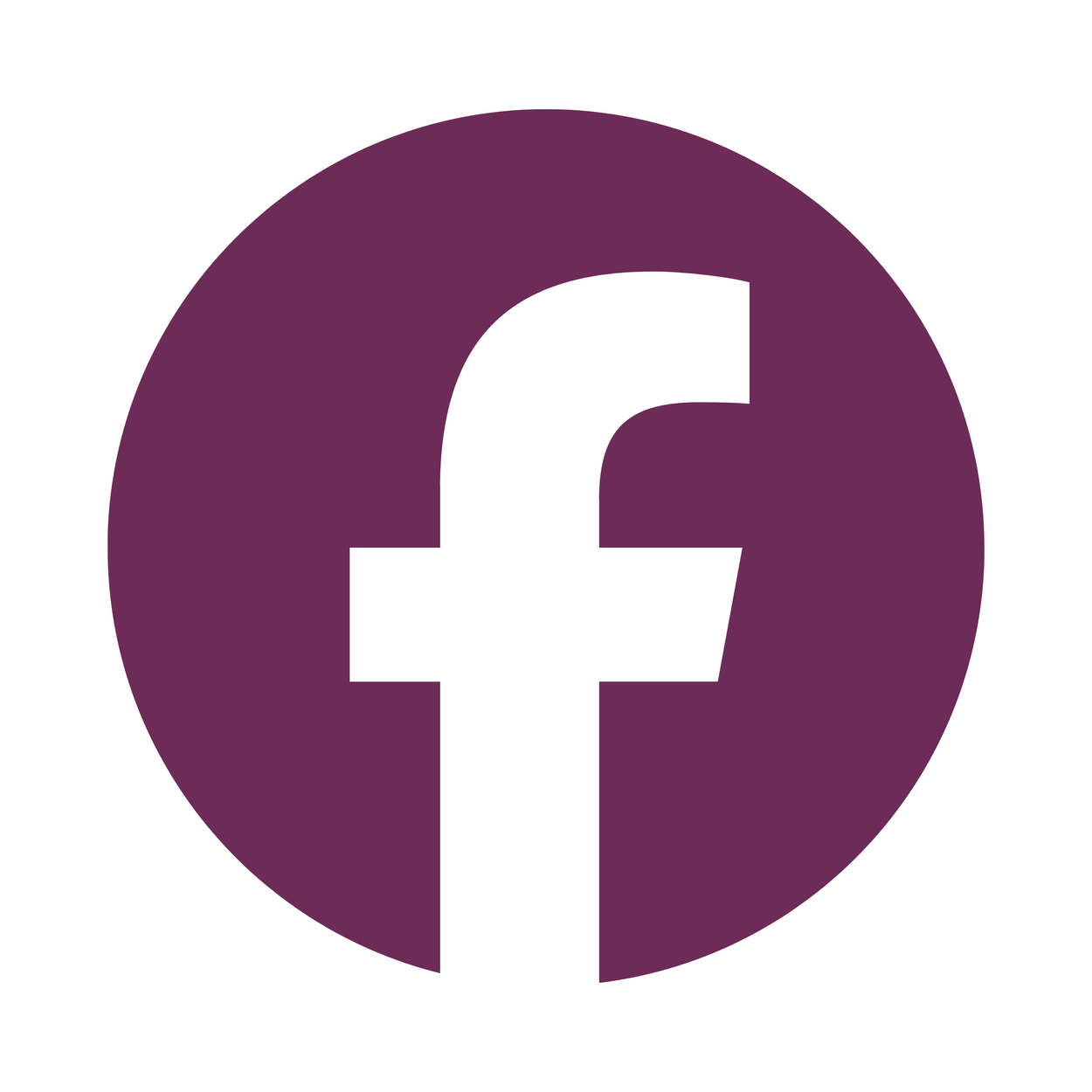 Logo de Facebook avec un fond violet et un symbole blanc.