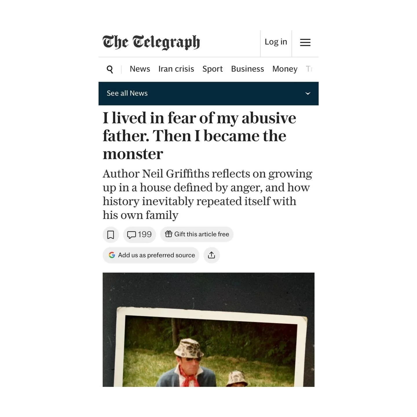 A brilliant, courageous piece by @neil_mac_griff. Link in bio! His memoir THE WRONG SON is out now with @weatherglassbooks. 

@telegraph