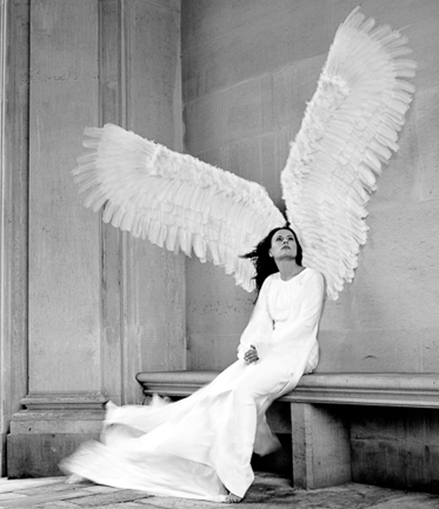 Faith by Kerry Swank featuring an angelic figure with outstretched wings symbolizing faith, spiritual strength, peace, healing, hope, and trust in God’s presence.