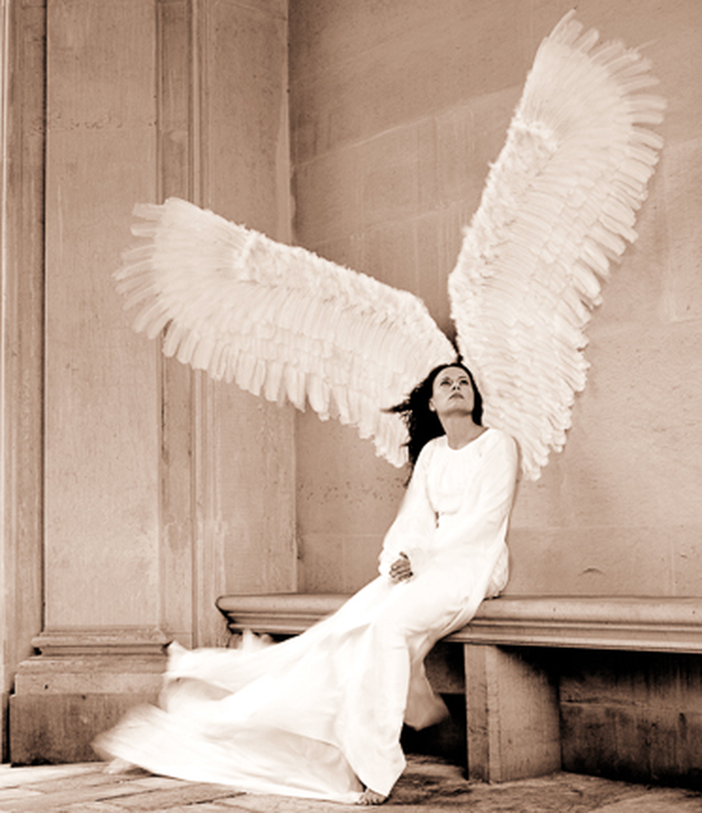 Faith by Kerry Swank featuring an angelic figure with outstretched wings symbolizing faith, spiritual strength, peace, healing, hope, and trust in God’s presence.