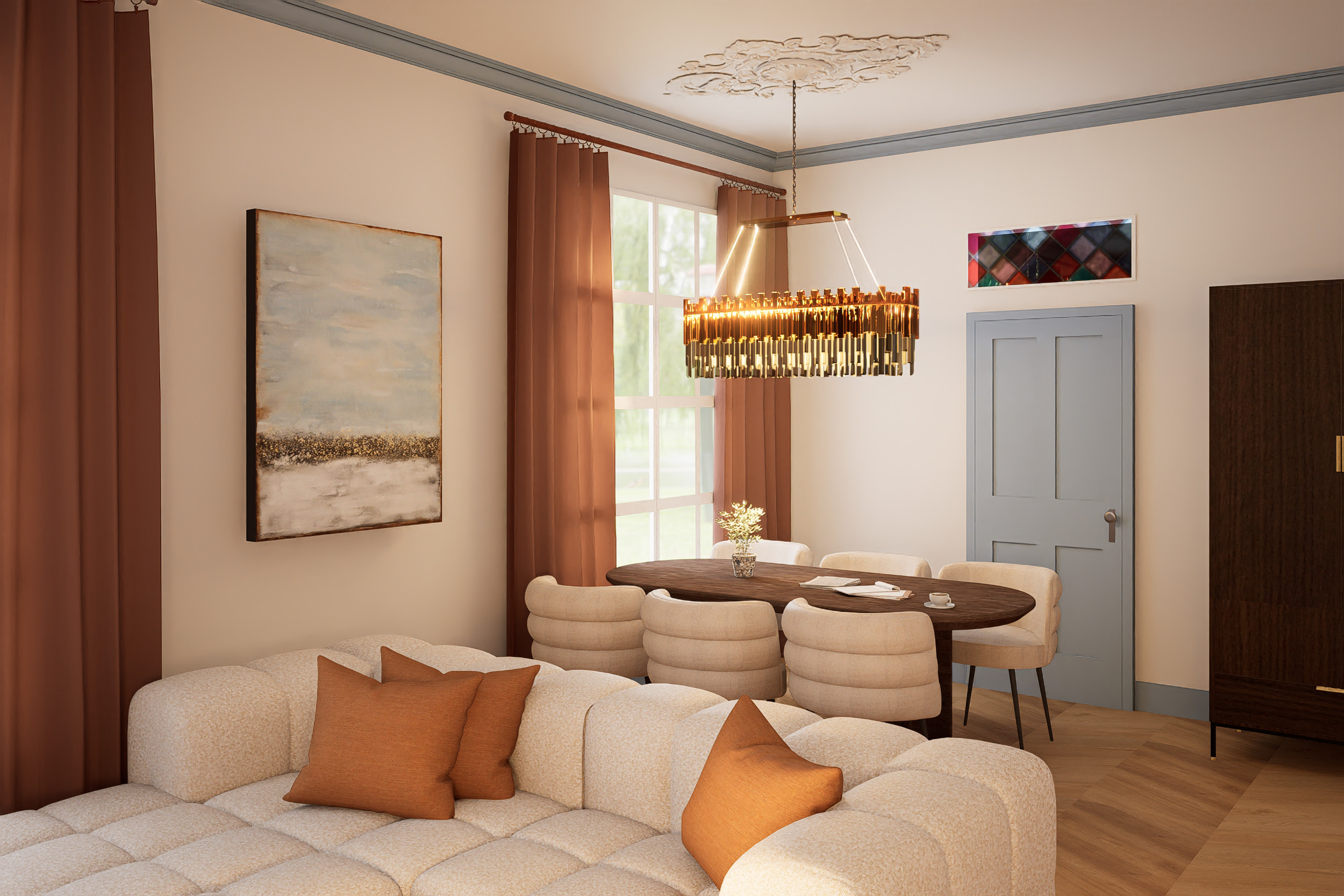 Interieur ontwerp herenhuis klassiek kleurrijk warm sfeervol karakter uniek