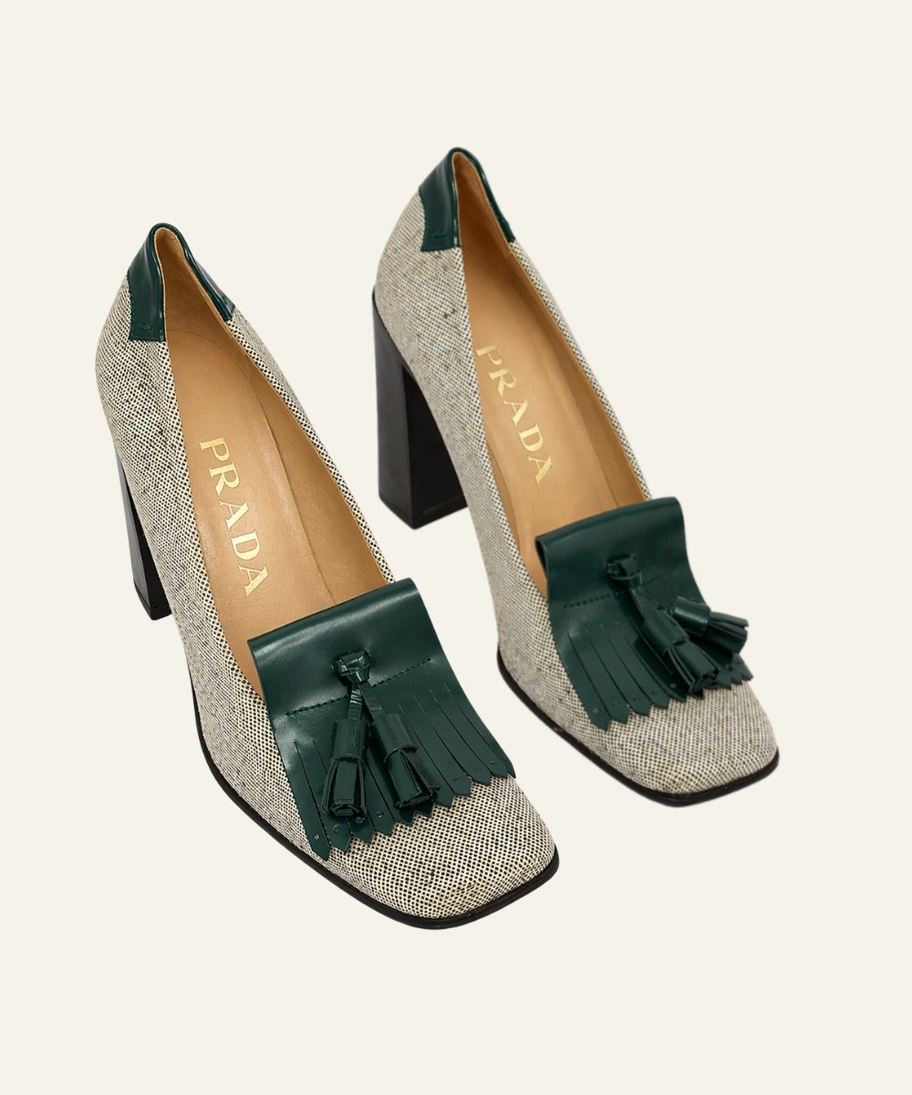 Prada ss 1999 tassel block heels