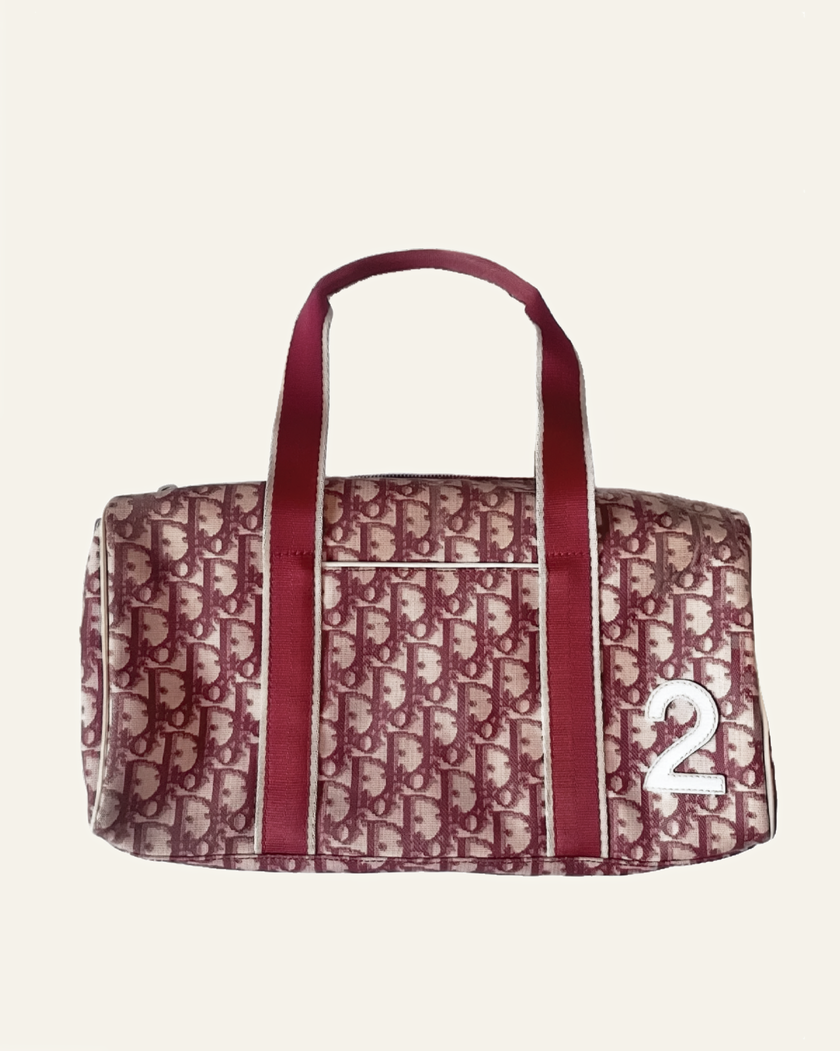 Dior 2002 monogram red Boston bag