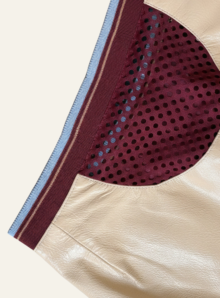 Miu miu ss2000 leather mesh skirt