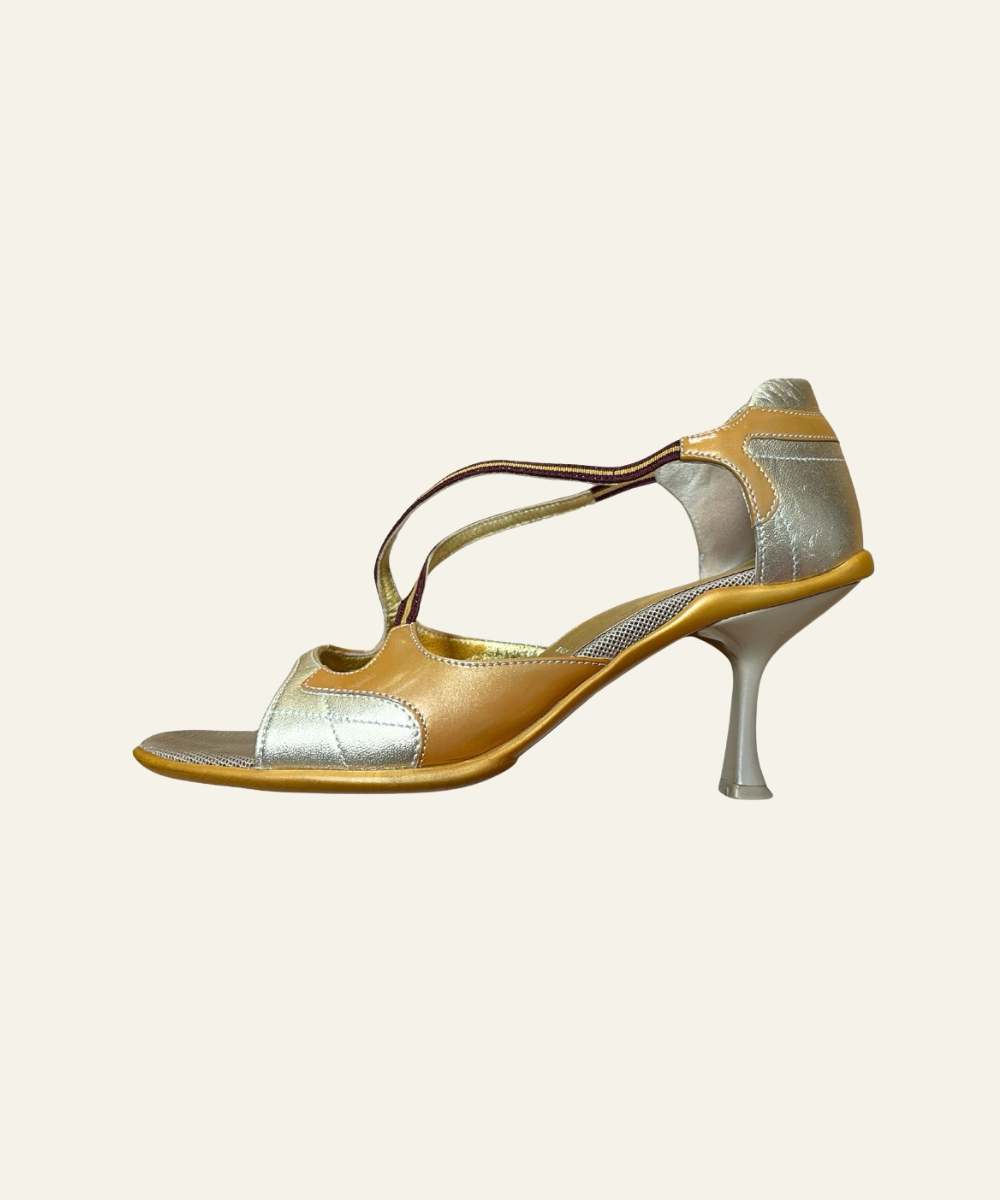 Prada ss 2000 gold heels