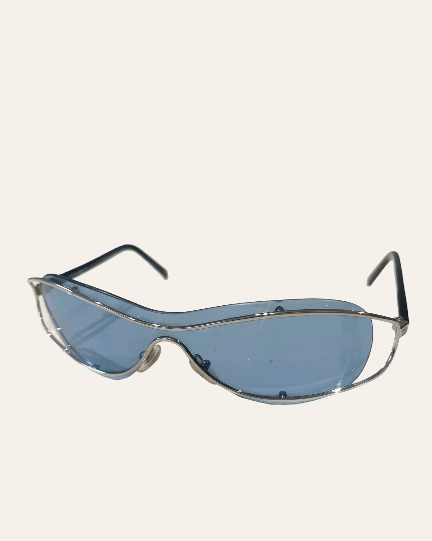 Chanel blue rimless sunglasses