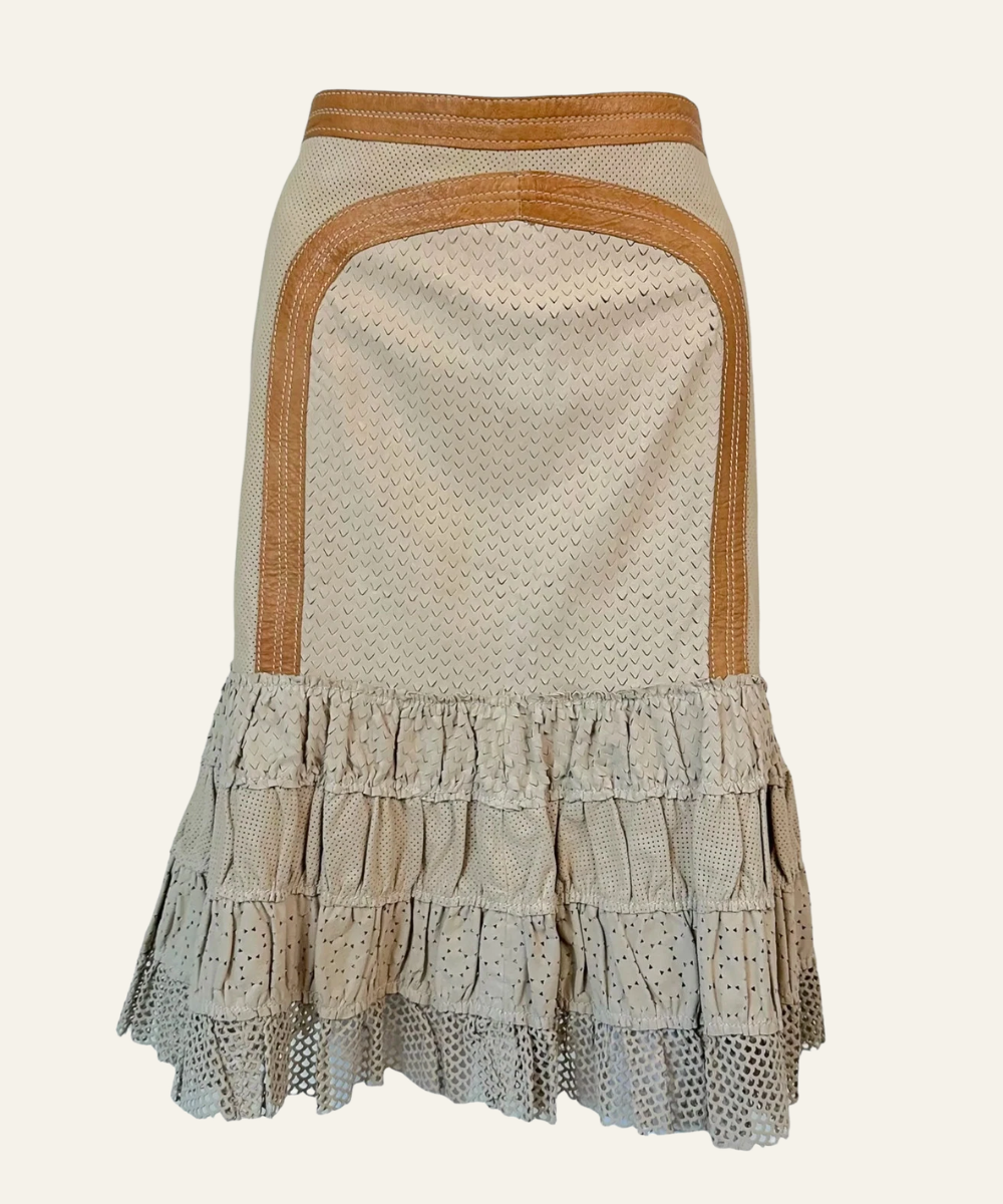 Roberto Cavalli 2006 leather skirt