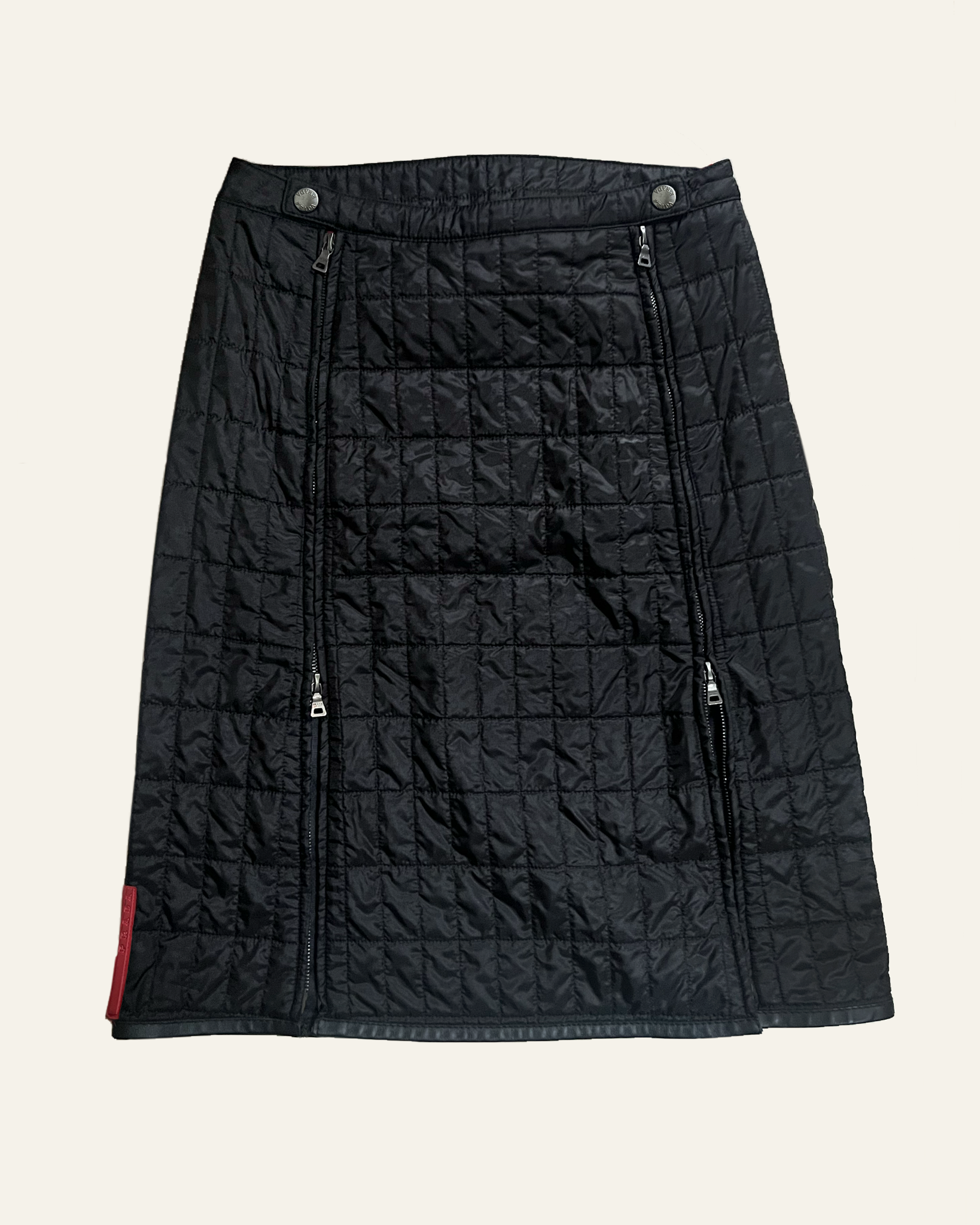 Prada ss 2000 black quilted skirt
