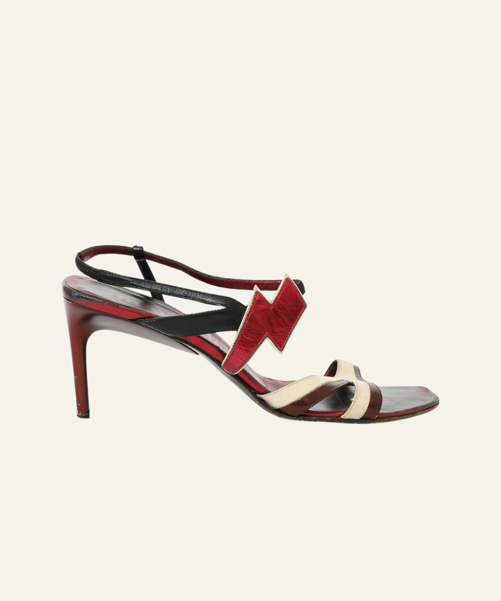 Miu Miu ss 2000 metallic lightning heels