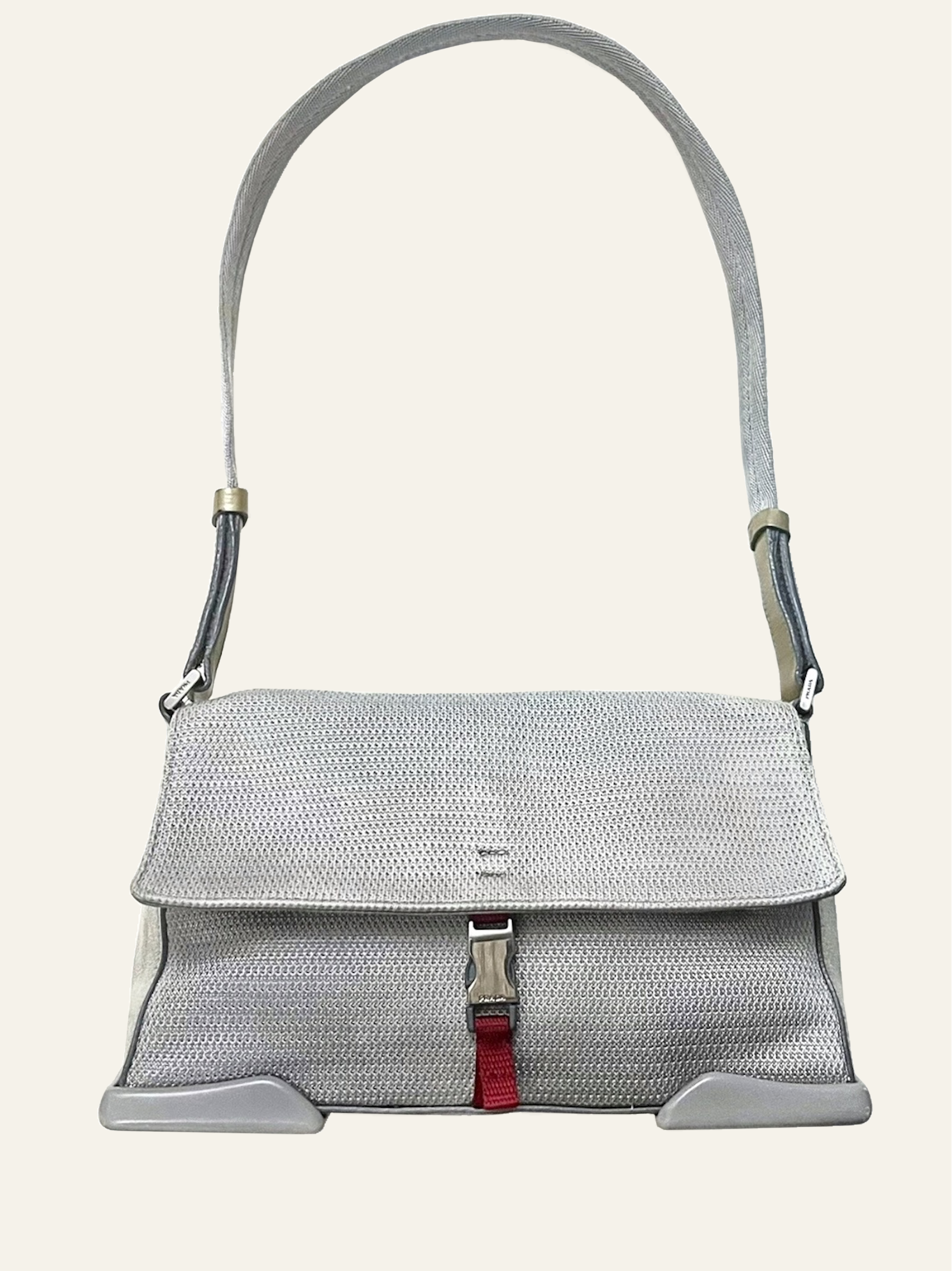 Prada ss 2000 silver technical bag