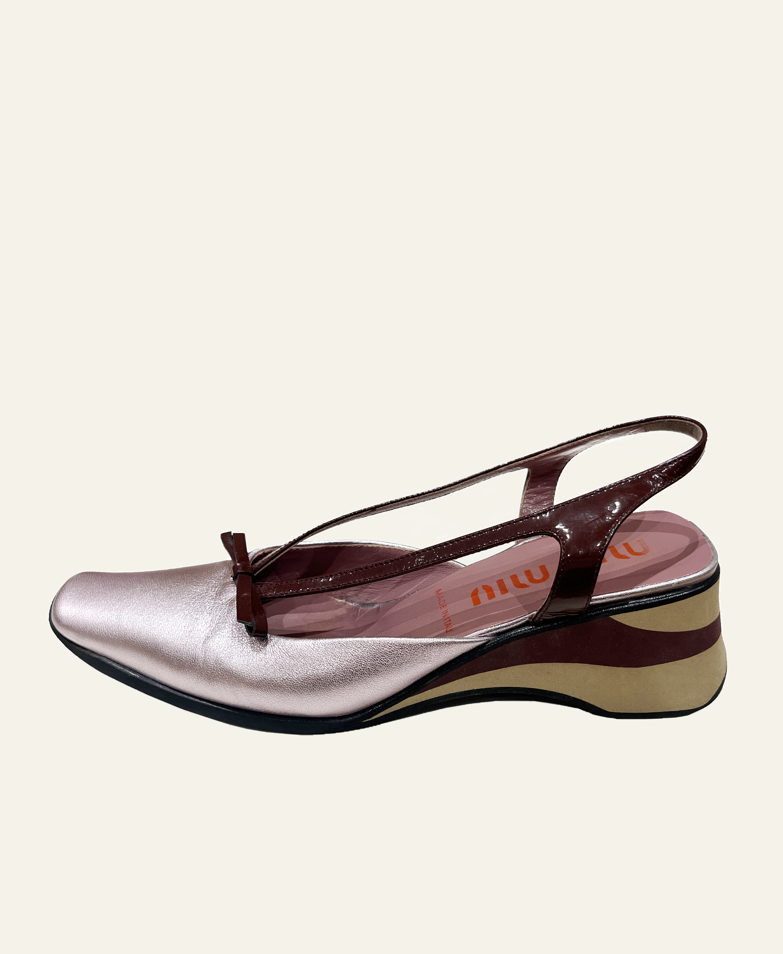 Miu Miu ss 2000 metallic pink shoes
