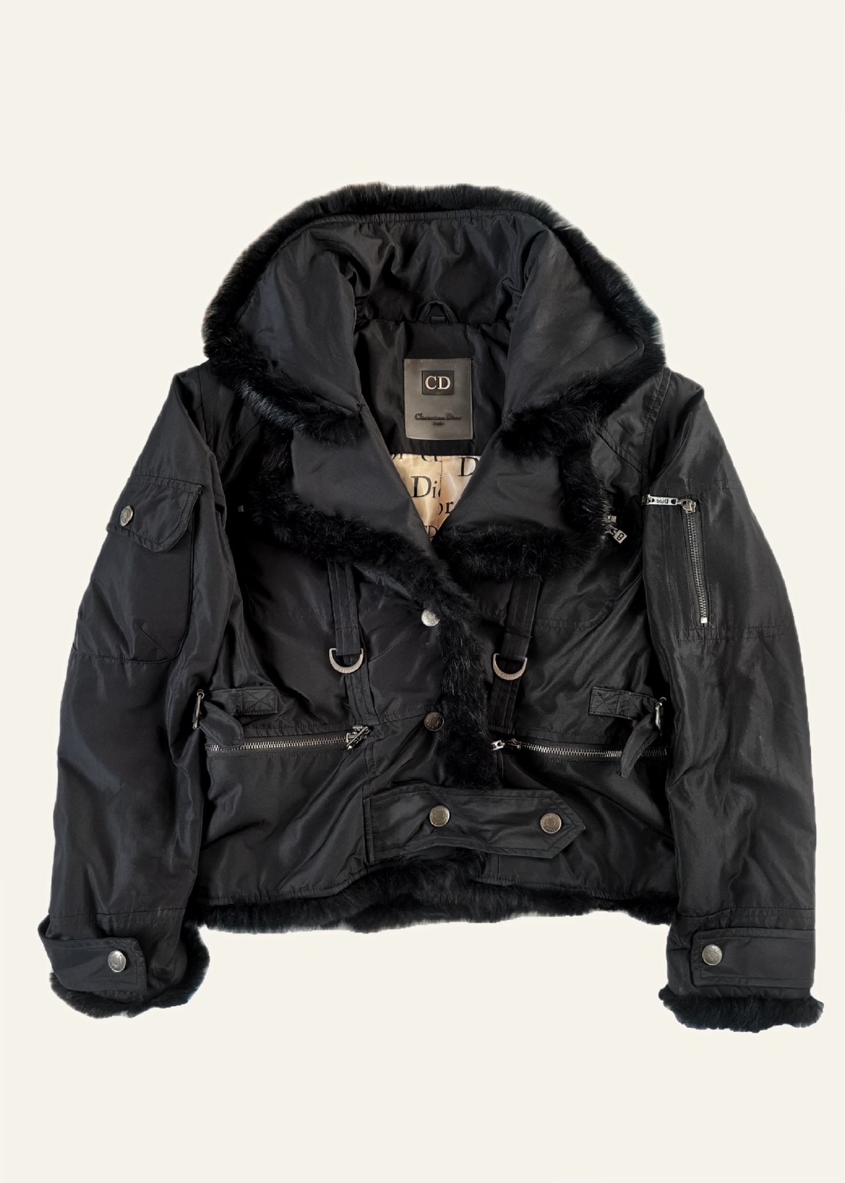 Christian Dior fw 2003 black flight jacket