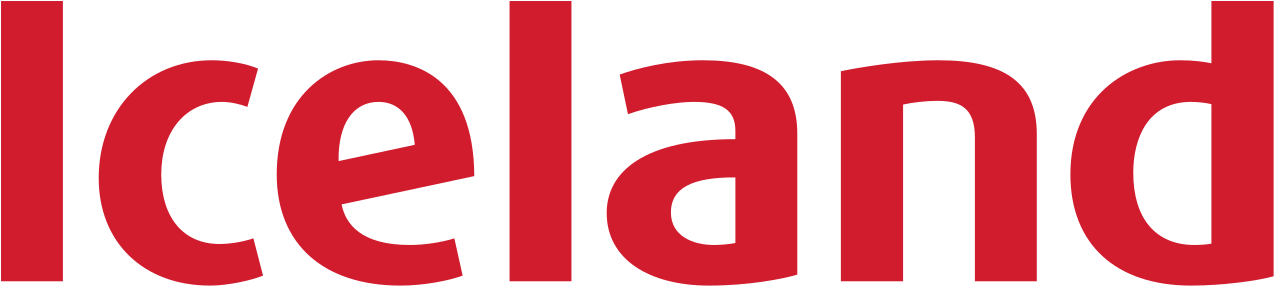 Partially visible red and black text spelling 'Iceland'.