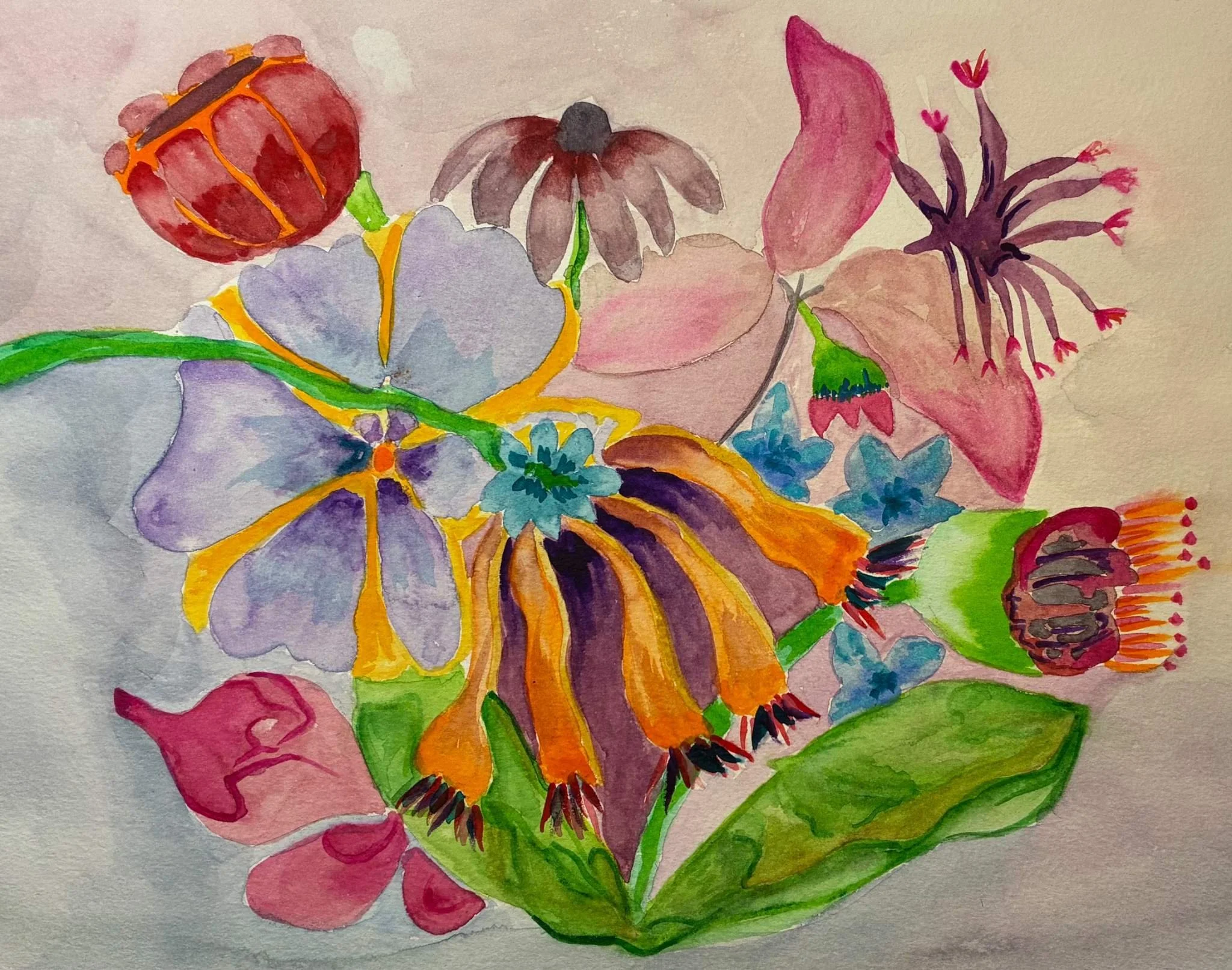 Eau de rose Aquarelle 2026 21 x 29 cm
